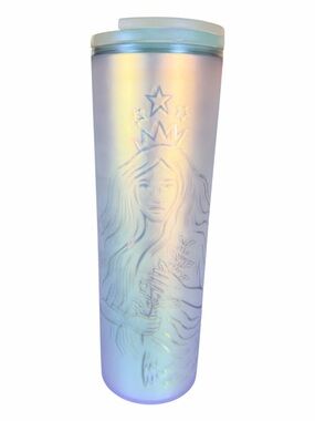 Starbucks 50th Anniversary Iridescent Pearl White & Light Blue/Green Tumbler